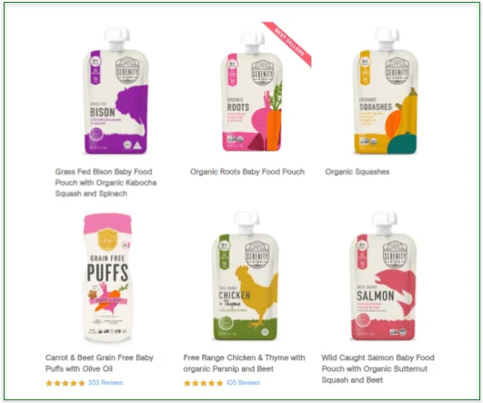 Screen shot of Serenity Kids menu