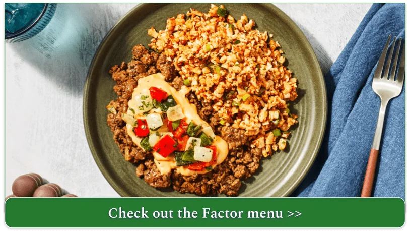Factor's Santa Fe Beef Bowl with Green Chile Cheese Sauce & Mexican Cauliflower Rice