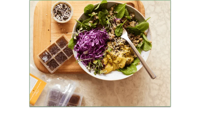 A Chiyo meal, snack, and broths