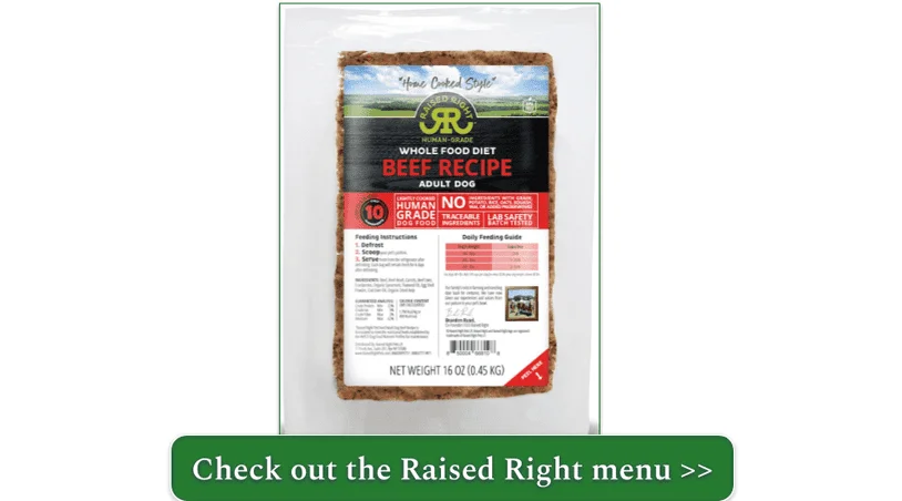 Raised Right's Beef recipe for adult dogs