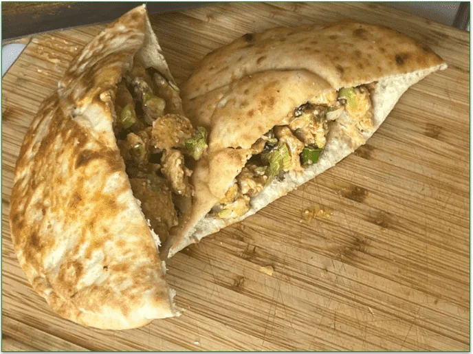 Green Chef's Creamy Ginger Chicken Salad Pitas, fully prepared