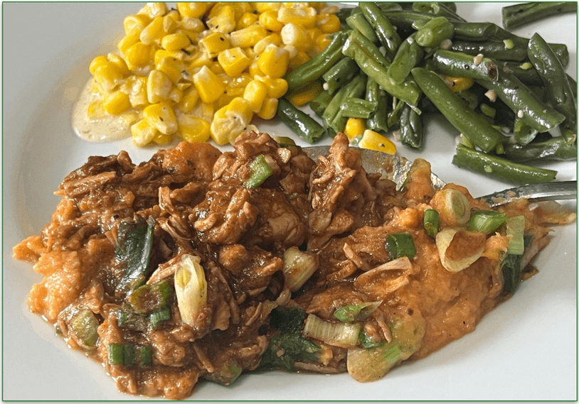 Factor’s Shredded BBQ Chicken & Sweet Potato Mash