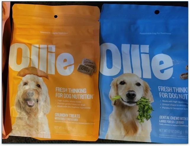 Photo of 2 bags of treats from Ollie
