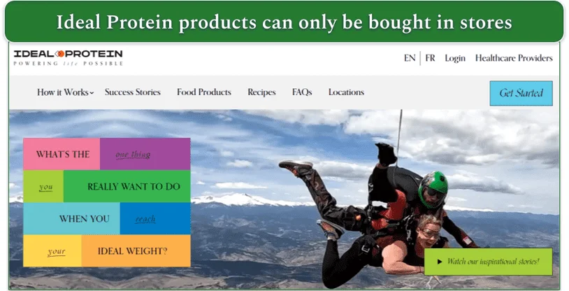 Ideal Protein's homepage