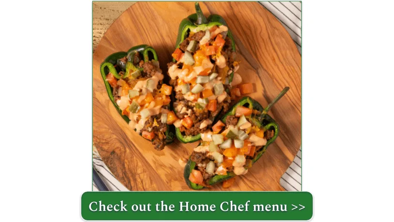 Home Chef's Beef Cheeseburger Stuffed Peppers