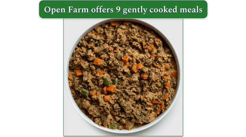 Open Farm's gently and slow cooked (fresh) dog food