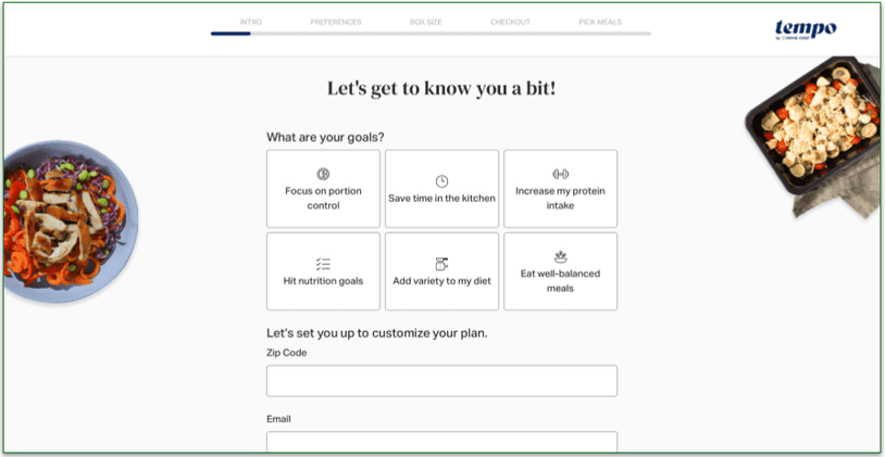 Start by entering your zip code and email address