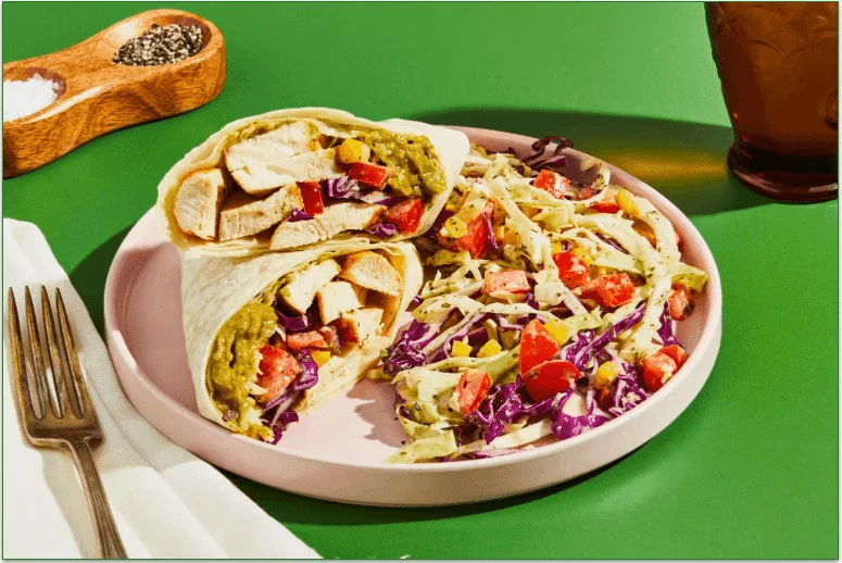 Spicy Chicken & Guacamole Wraps from HelloFresh