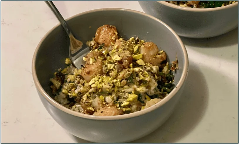 Pan-seared scallops from the Blue Apron meal kit menu