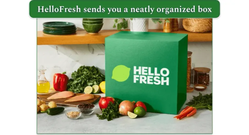 HelloFresh box on a work surface