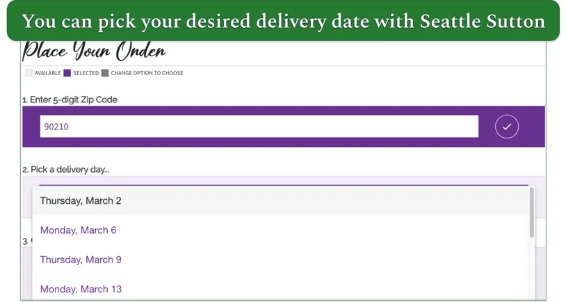 seattle sutton, delivery date