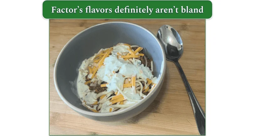 Chorizo chili in a bowl
