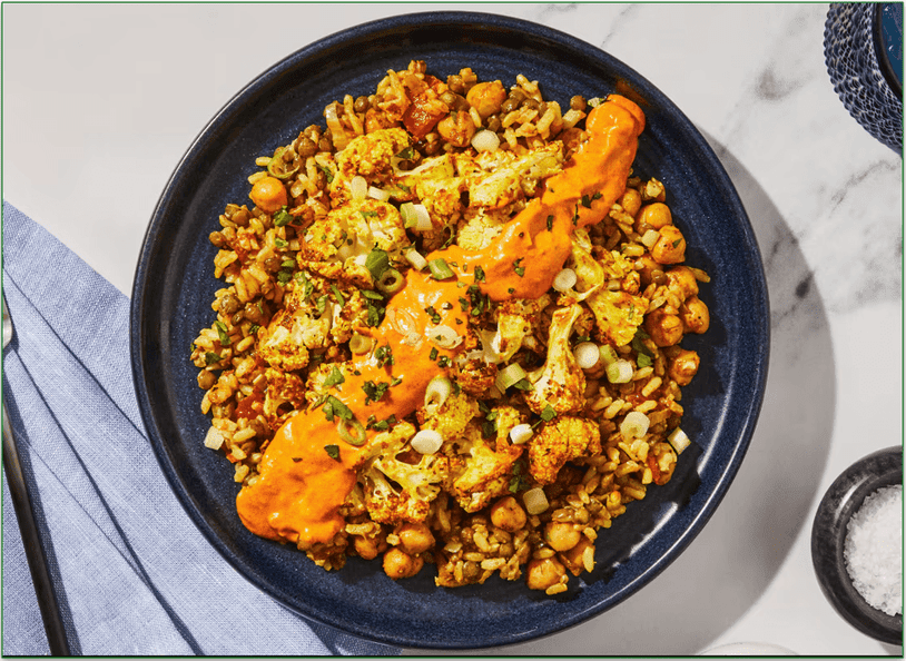 a screenshot of the Cauliflower Tikka Masala from Factor