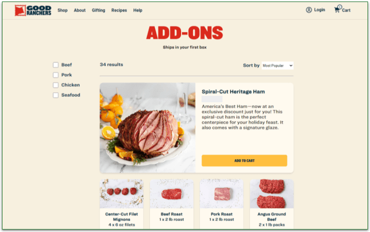 Good Ranchers' Add-Ons menu