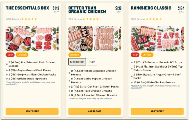 Popular boxes on Good Ranchers' menu