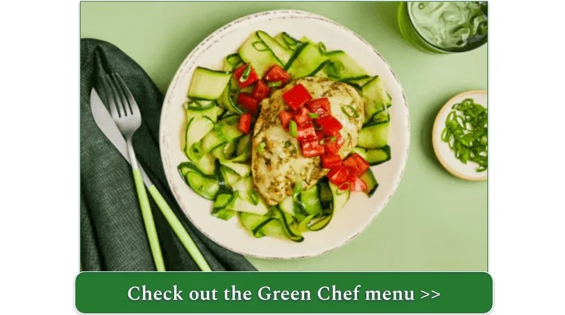 Green Chef's Cheesy pesto chicken bowls