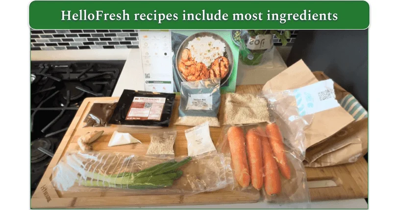 The raw ingredients for HelloFresh’s Pork Katsu