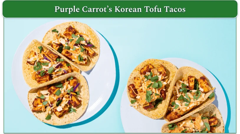 Image of Purple Carrot's Korean Tofu Tacos dish