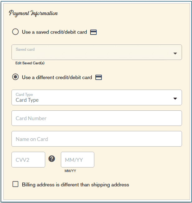 You can only pay by credit card