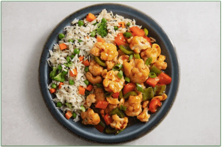 Veestro's Kung Pao Cauliflower and Sesame Vegetable Rice