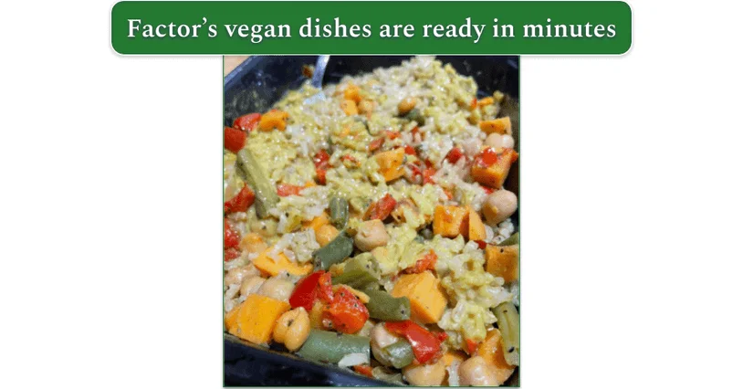 Close up of Factor’s Thai Roasted Vegetable Green Curry in a tray