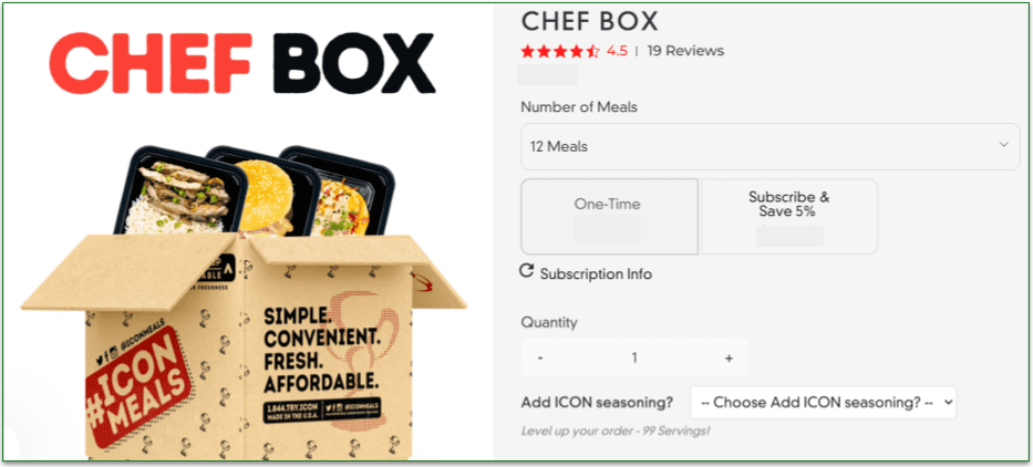 Icon Meals' Chef Box