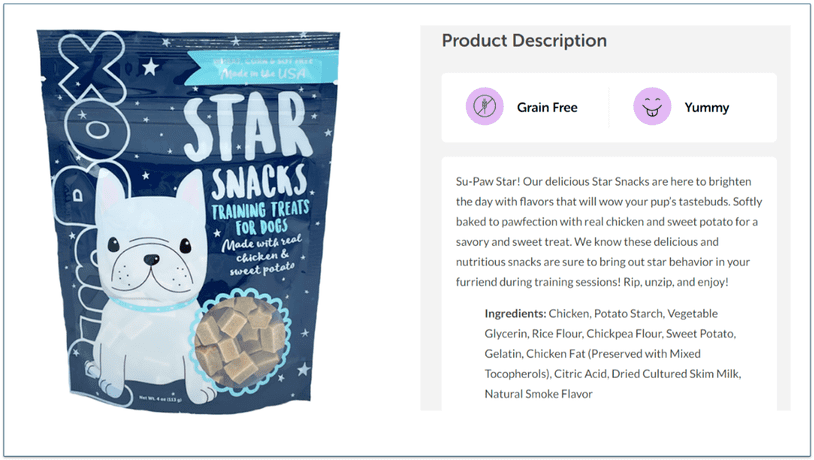 Image and description of PubBox's Star Snacks