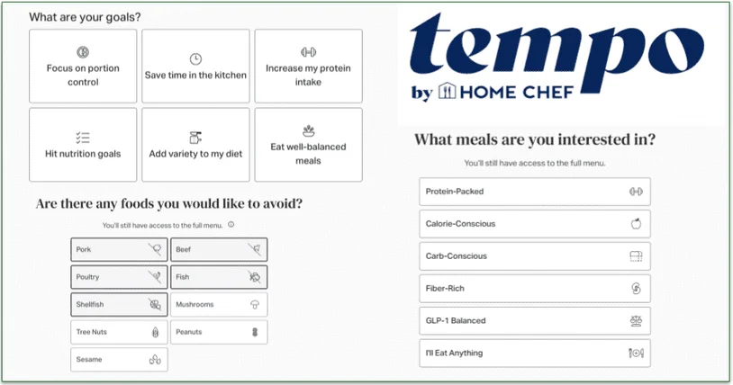 Tempo's steps for creating your taste profile