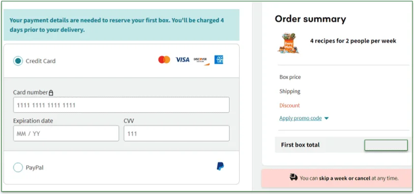 5: Enter your payment method
