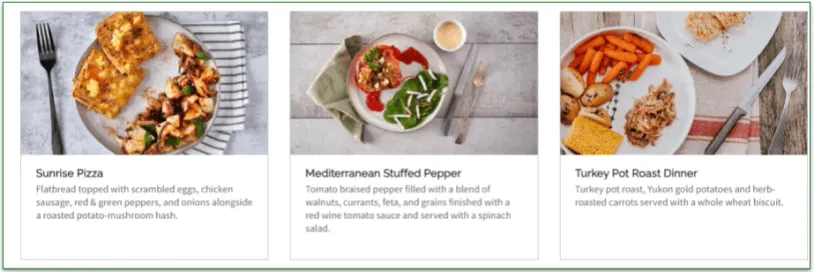 Screenshot of the weekend menu on Seattle Sutton