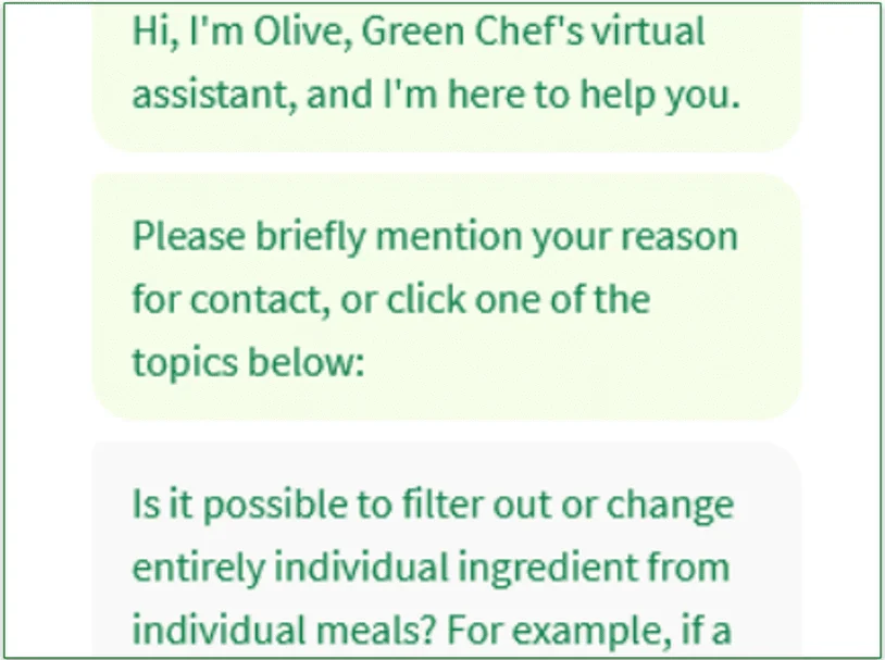 Green Chef chatbot