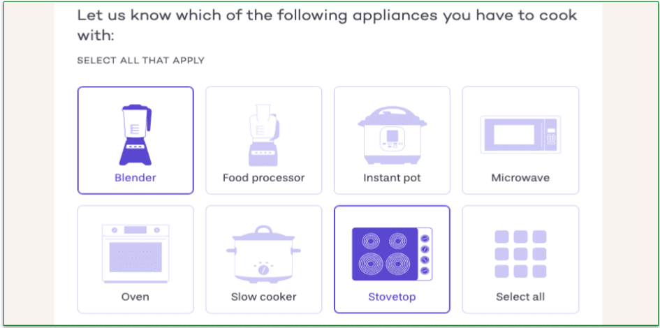 Platejoy's kitchen equipment selection you can adjust to your needs