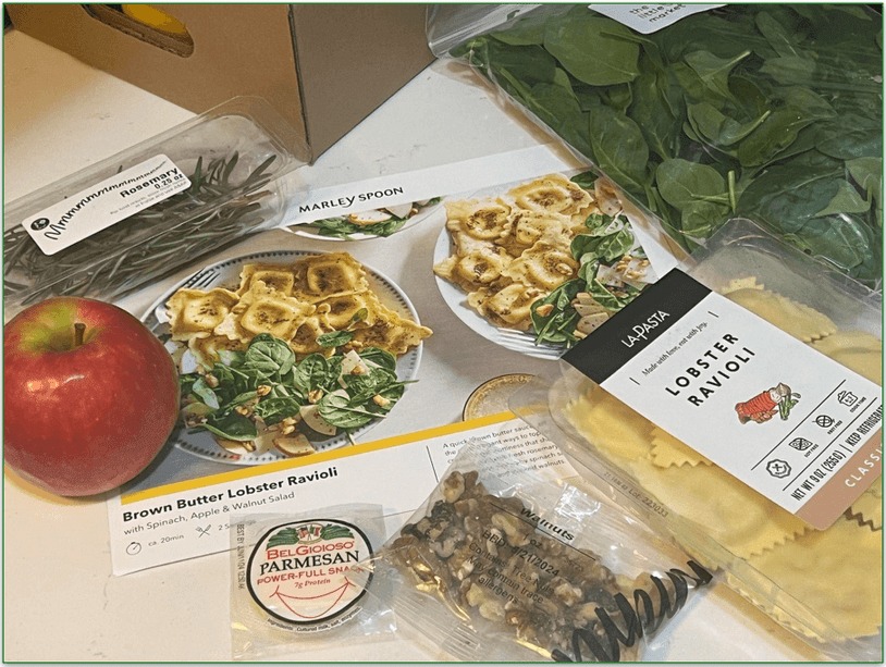 Ingredients for Marley Spoon’s Brown Butter Lobster Ravioli