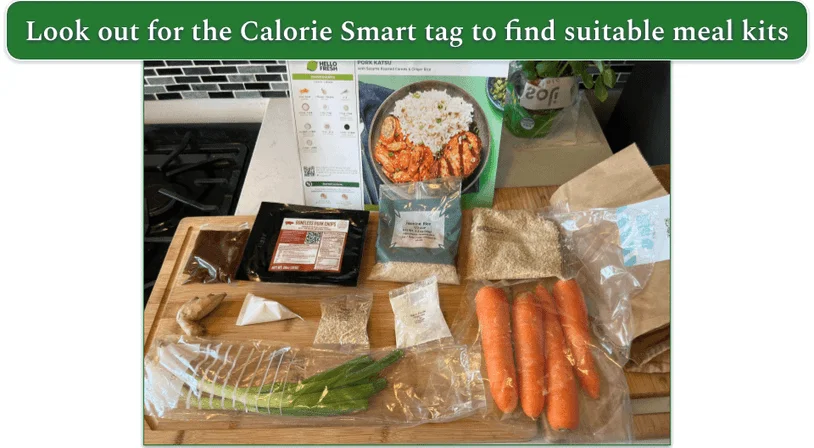 HelloFresh’s Pork katsu meal kit laid out on a chopping board