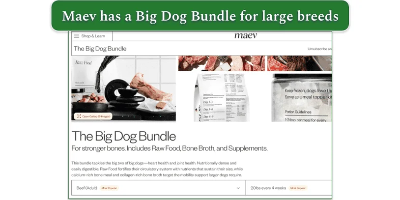 Screenshot of Maev’s The Big Dog Bundle page
