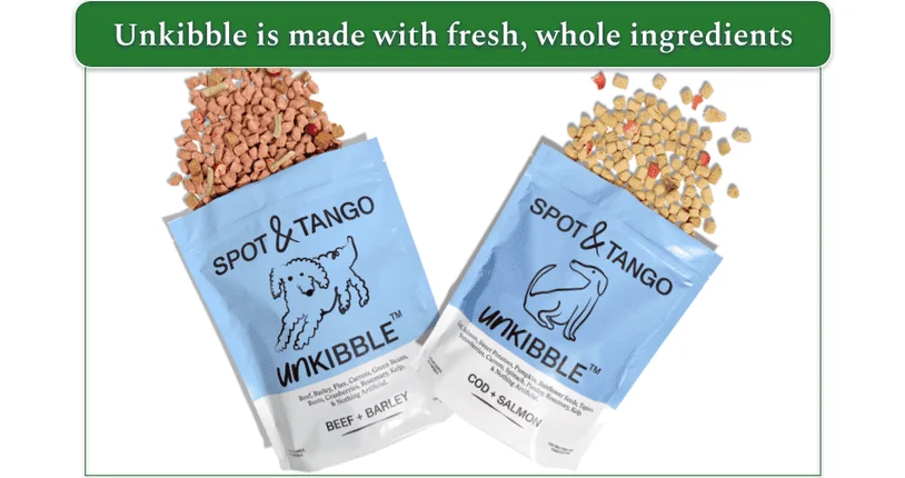 Image showing 2 open packs of Unkibble with the food visible