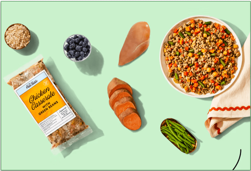 The Pets Table Chicken Casserole recipe and its ingredients