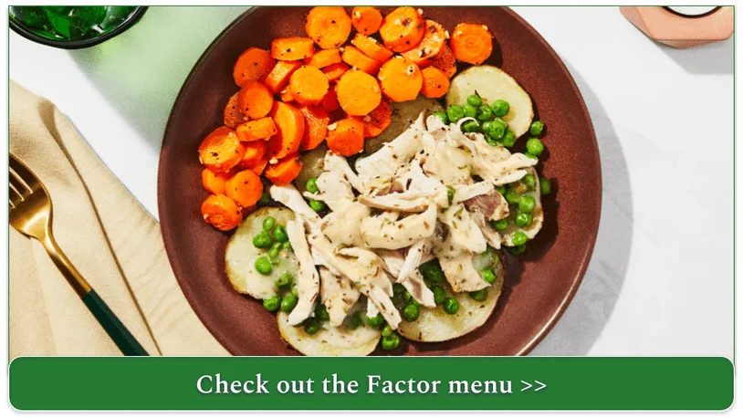 Factor's Chicken Thigh Vesuvio with Garlic Potatoes and Roasted Carrots