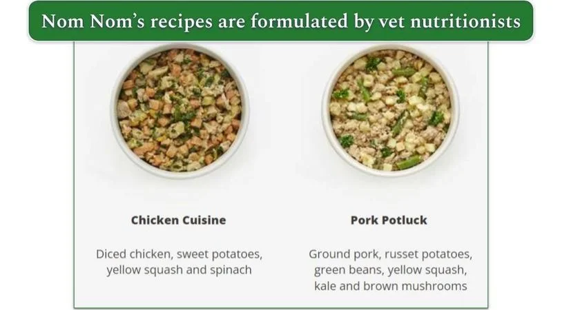 Screenshot of 2 meals from Nom Nom - Chicken Cuisine and Pork Potluck