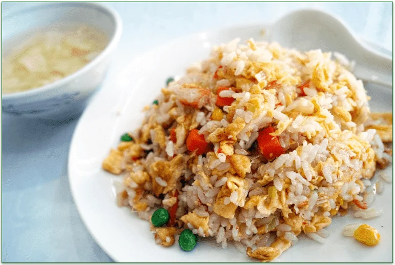 Plate of vegetable fried rice