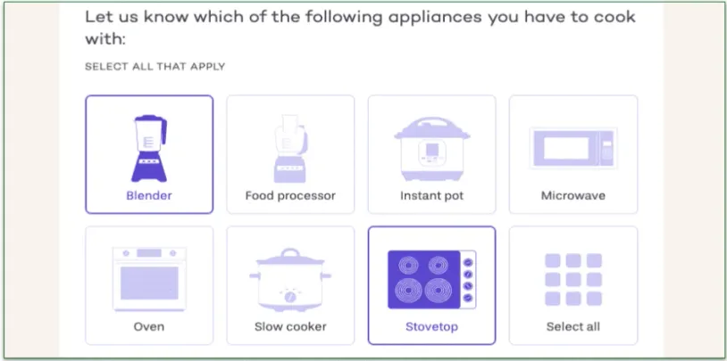 Platejoy's kitchen equipment selection you can adjust to your needs