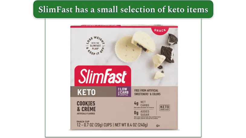 Picture of SlimFast's Cookies & Créme Snack Cups box