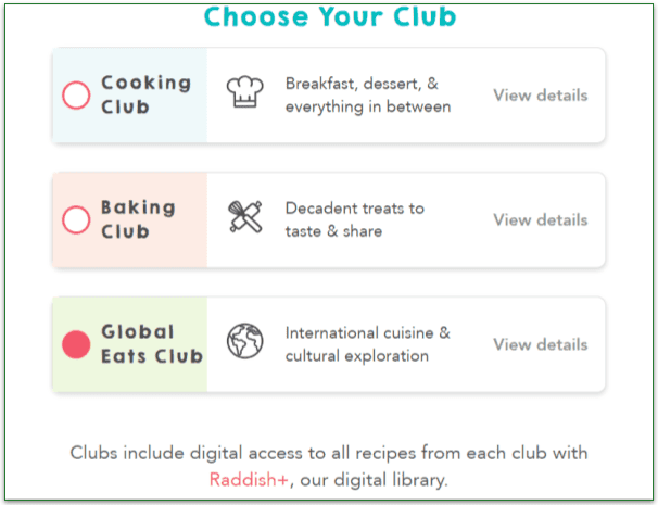 Joining a Raddish Kids Club