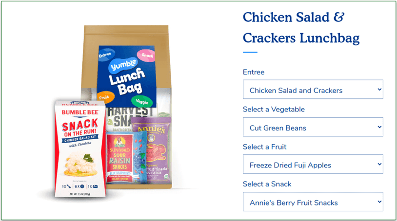 Yumble's Chicken Salad & Crackers Lunchbag
