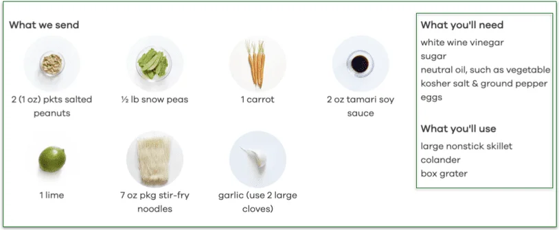 Screenshot of a Dinnerly recipe card.