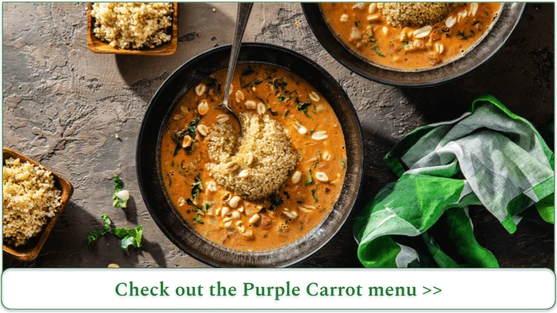 Purple Carrot's West African Peanut Stew with Swiss Chard & White Quinoa