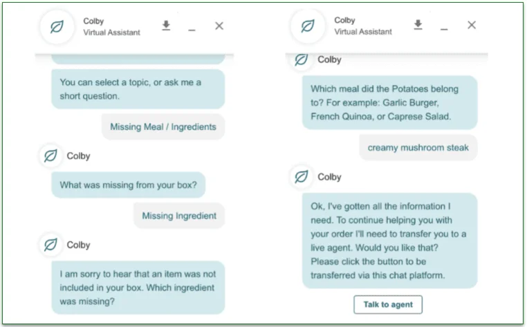 It’s easy to talk to an agent via the chatbot