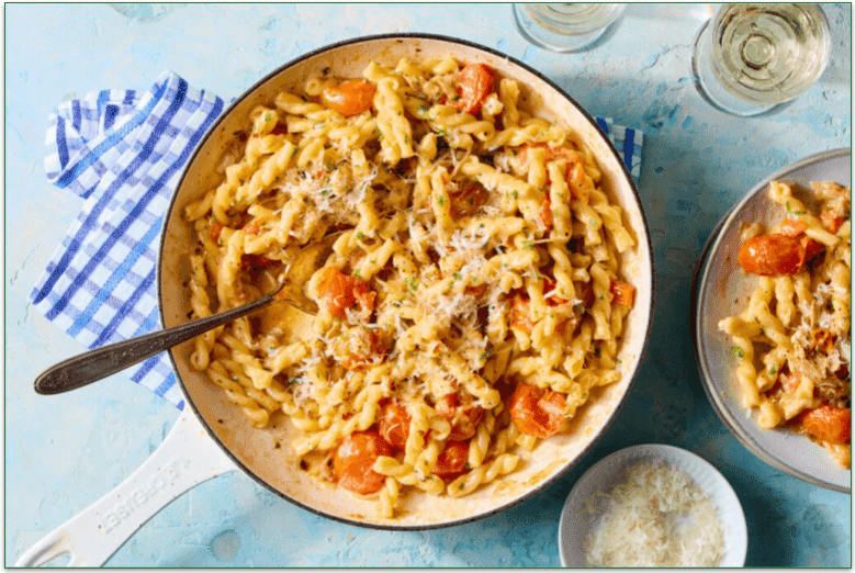 Pasta with Baked Brie & Tomatoes with Chicken from Marley Spoon