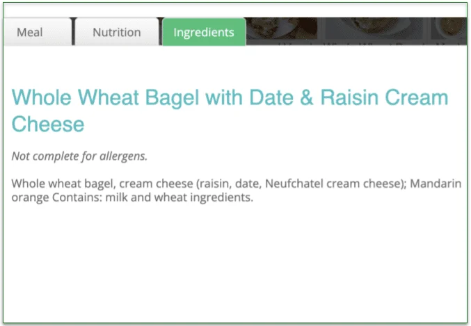 Freshology's incomplete ingredient list