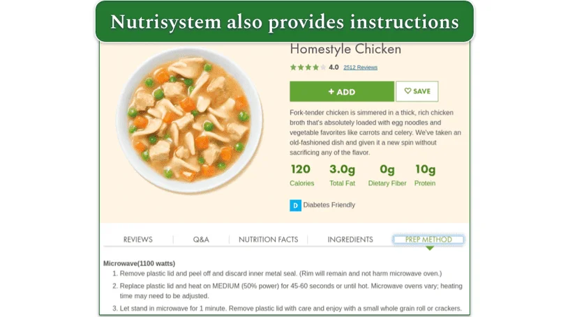 Nutrisystem pre instructions